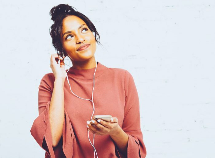 Woman listening to music